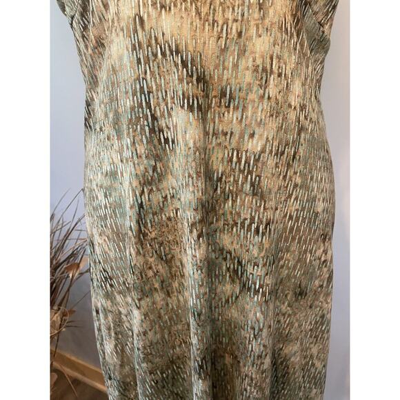 Nomadic Traders Women’s L Sundress Brown W/ Aqua Blue Print - Picture 2 of 12